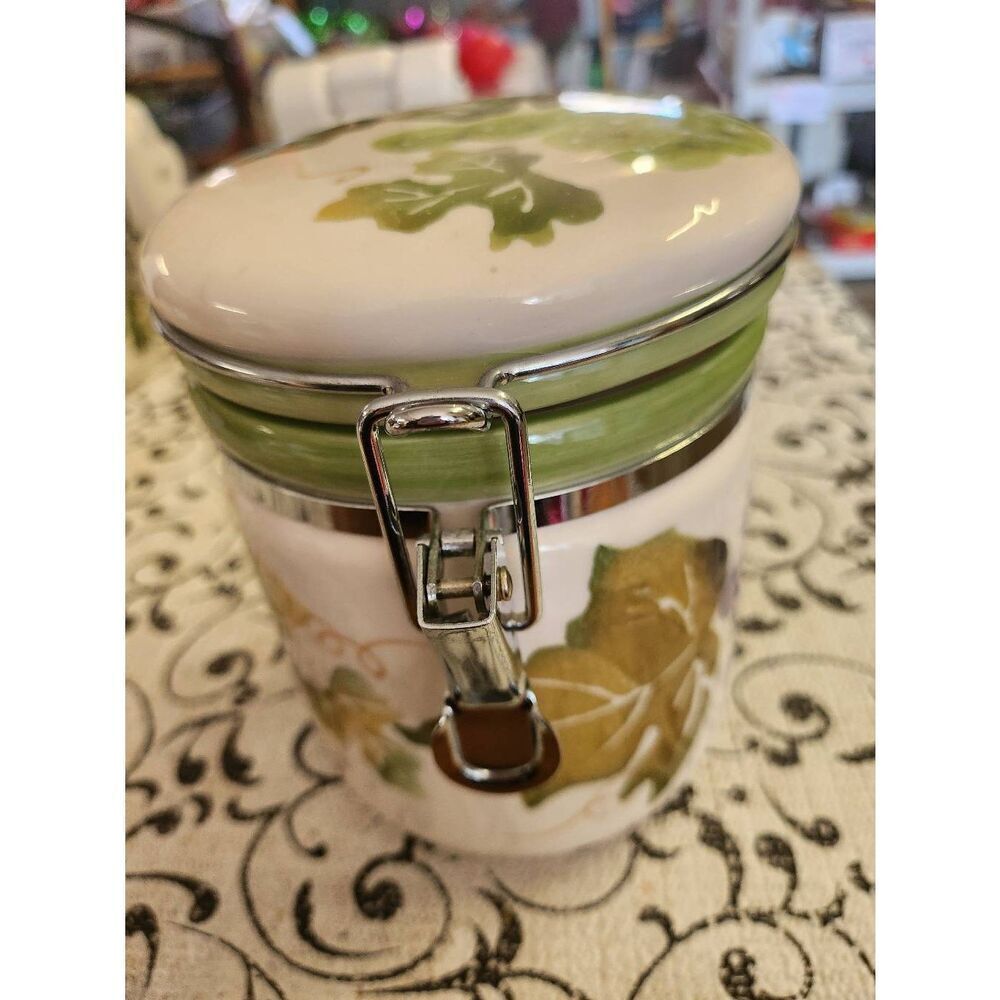 Ceramic Grape Design Canister